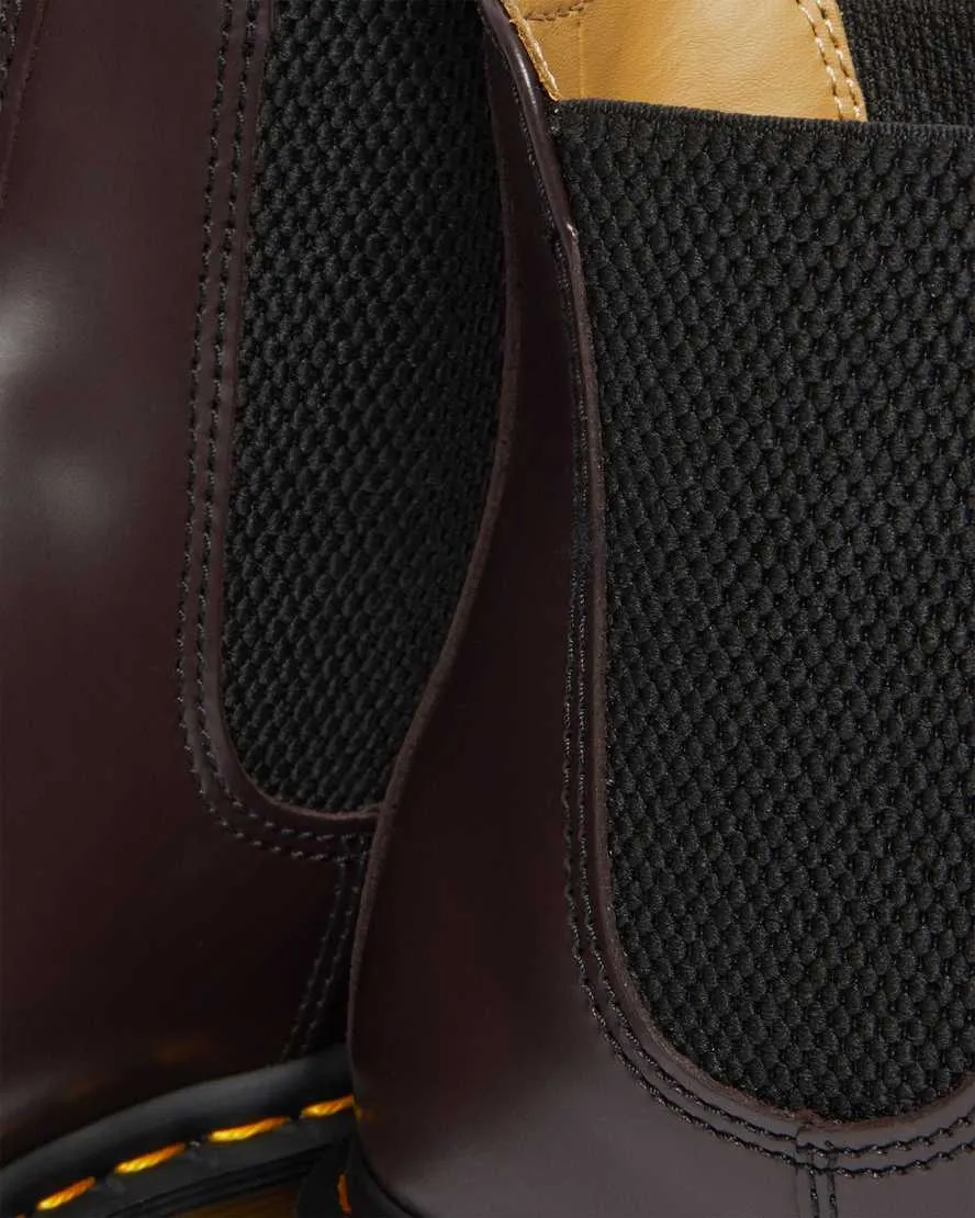 2976 Yellow Stitch Smooth Leather Chelsea Boots - Burgundy Vintage