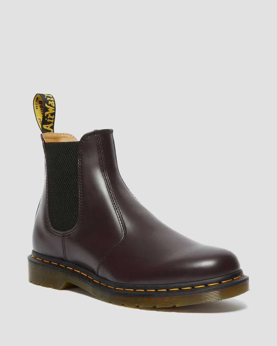2976 Yellow Stitch Smooth Leather Chelsea Boots - Burgundy Vintage