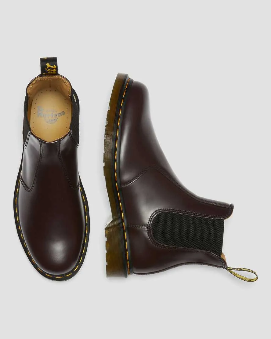 2976 Yellow Stitch Smooth Leather Chelsea Boots - Burgundy Vintage