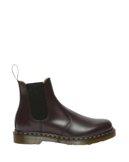 2976 Yellow Stitch Smooth Leather Chelsea Boots - Burgundy Vintage