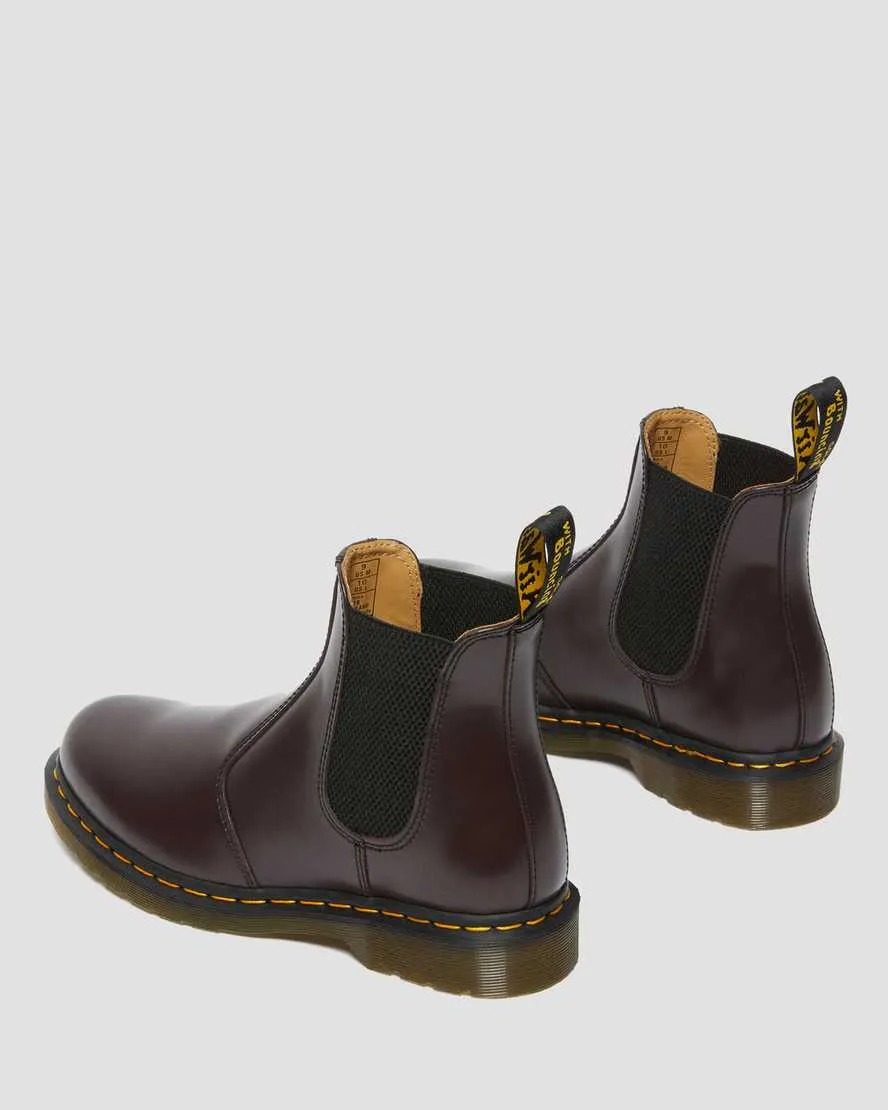 2976 Yellow Stitch Smooth Leather Chelsea Boots - Burgundy Vintage