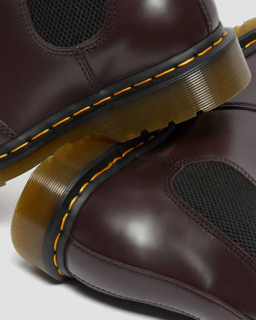 2976 Yellow Stitch Smooth Leather Chelsea Boots - Burgundy Vintage