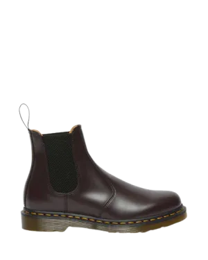 2976 Yellow Stitch Smooth Leather Chelsea Boots - Burgundy Vintage