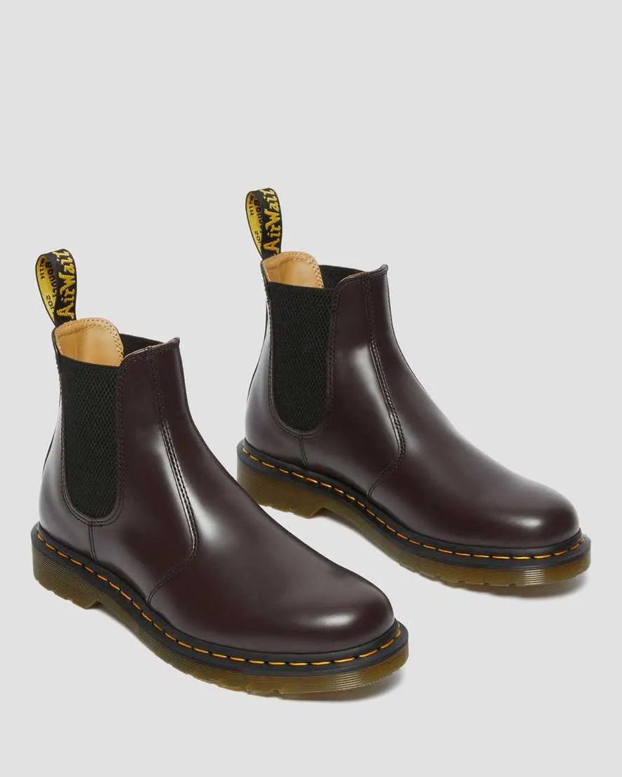2976 Yellow Stitch Smooth Leather Chelsea Boots - Burgundy Vintage