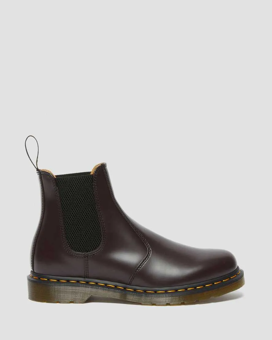 2976 Yellow Stitch Smooth Leather Chelsea Boots - Burgundy Vintage