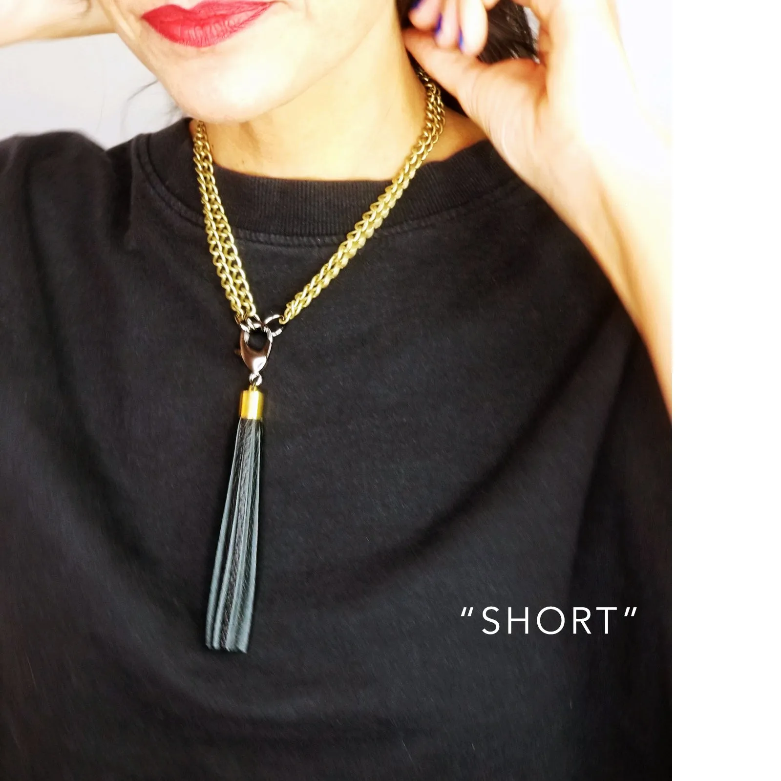 3-in-1 Tassel Necklace © Antique Gold
