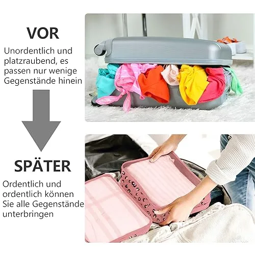 8-Piece Suitcase Organisers, Packing Cubes for Travel and Holidays, Travel Organiser Includes Cosmetic Bag, Shoe Bag, Suitcase Organiser Set for Home Storage