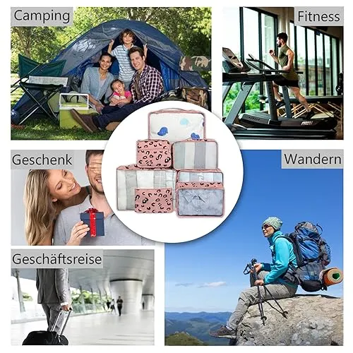 8-Piece Suitcase Organisers, Packing Cubes for Travel and Holidays, Travel Organiser Includes Cosmetic Bag, Shoe Bag, Suitcase Organiser Set for Home Storage