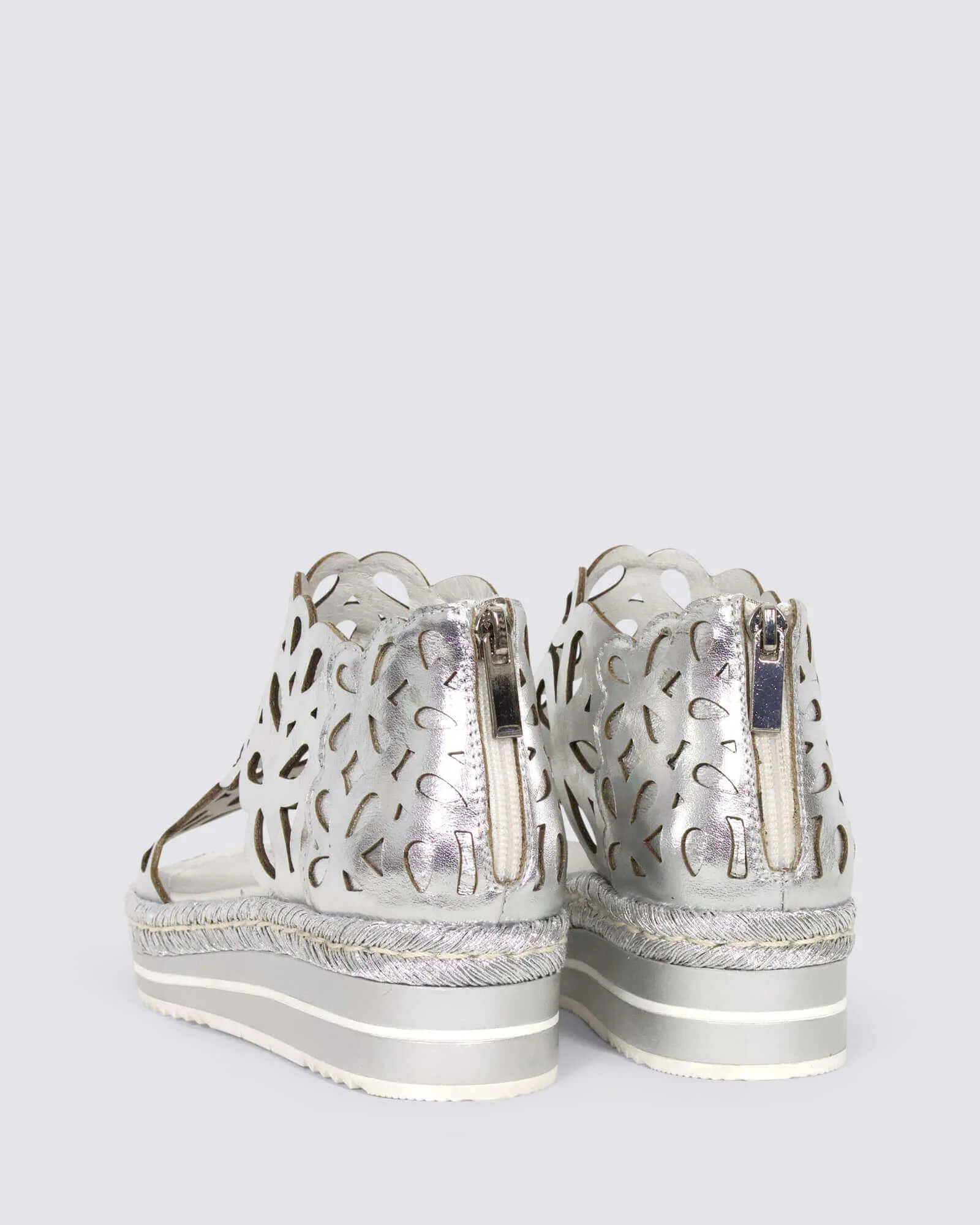 ADELY PLATFORM SILVER LEATHER