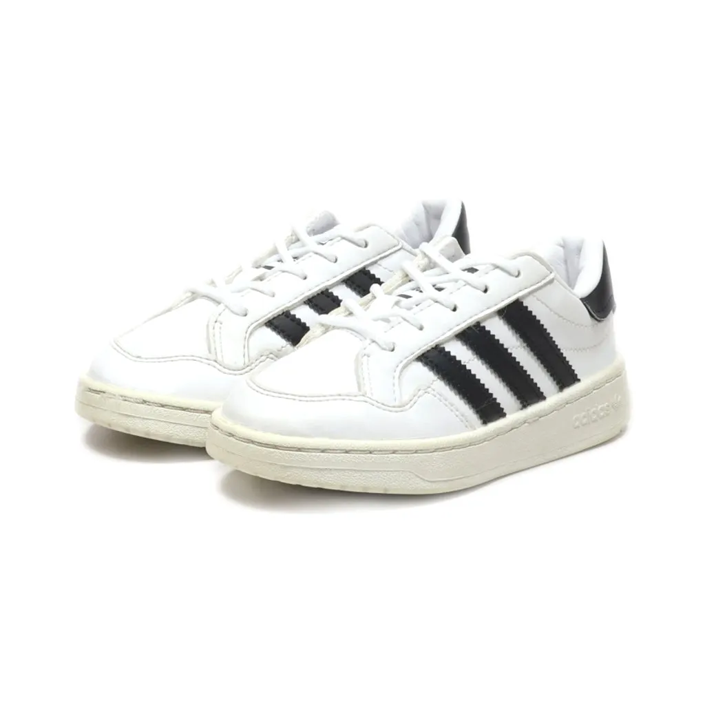 Adidas Originals Team Court Sneakers Leather White Colour For Kids