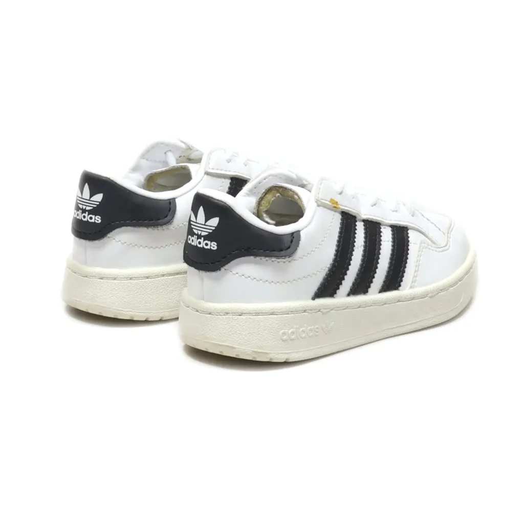 Adidas Originals Team Court Sneakers Leather White Colour For Kids