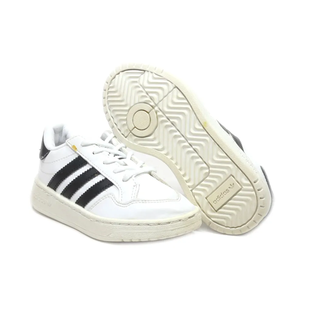 Adidas Originals Team Court Sneakers Leather White Colour For Kids