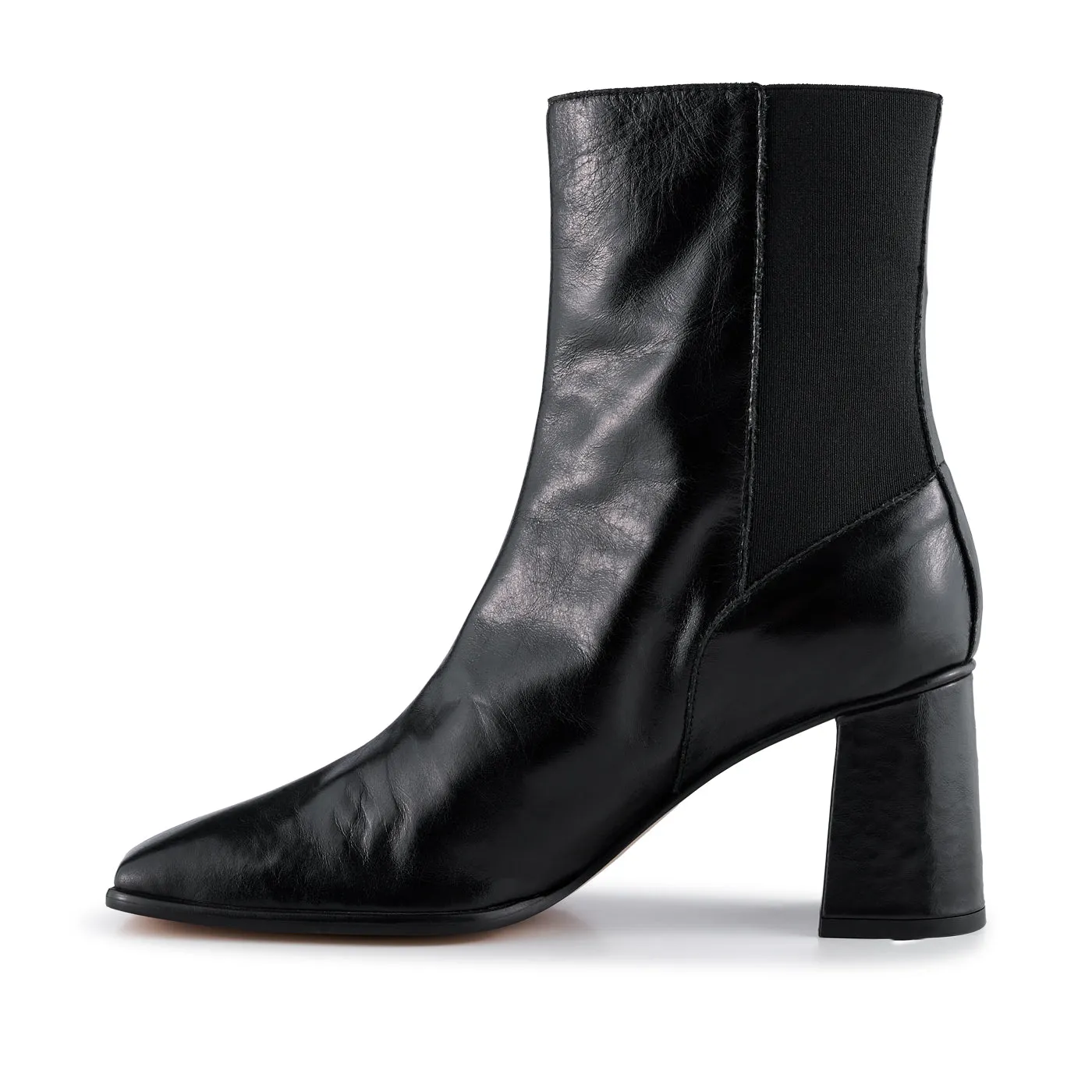 Agata chelsea boot leather - BLACK