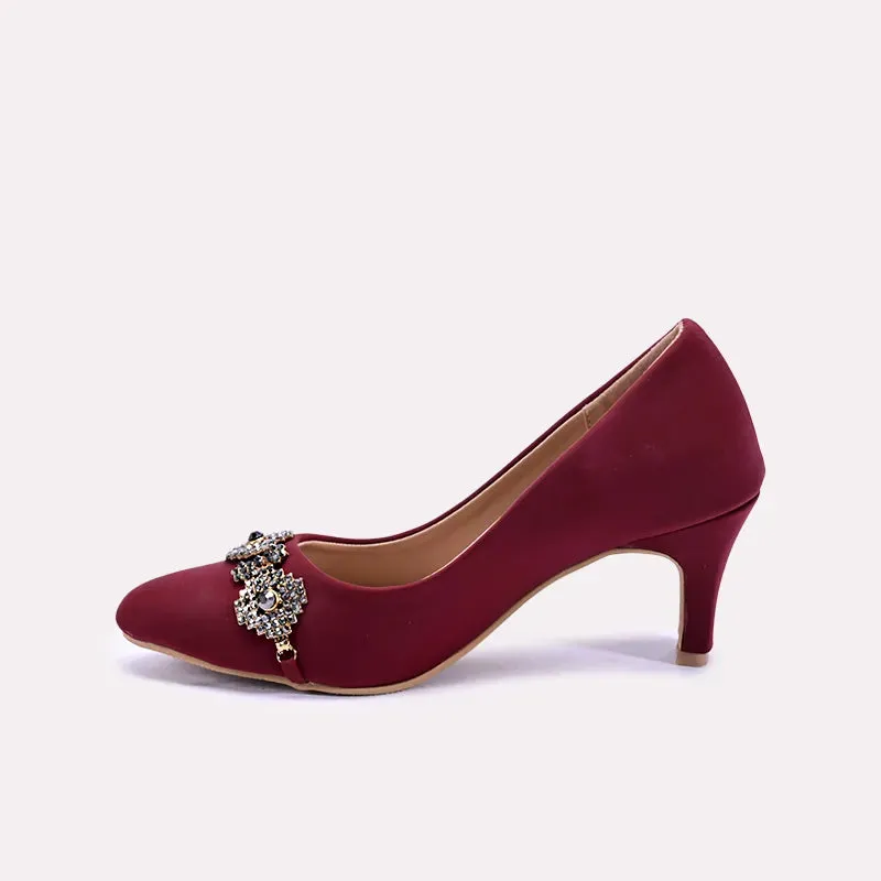 Araminta Maroon Fancy Court Shoes 0431151
