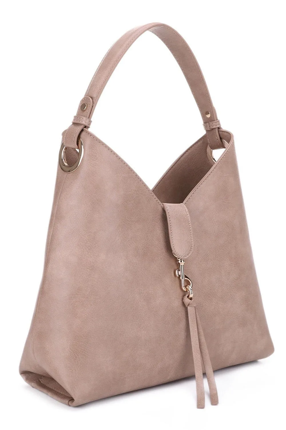 AS20598 Clasp With Tassel Accent Hobo Bag