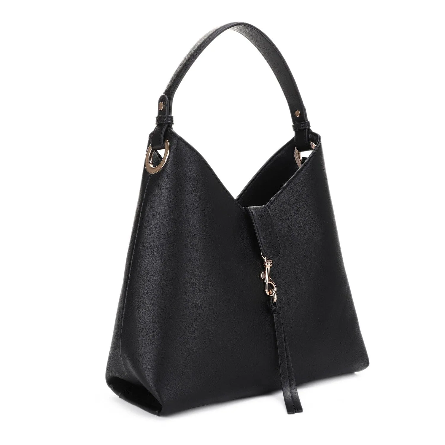 AS20598 Clasp With Tassel Accent Hobo Bag