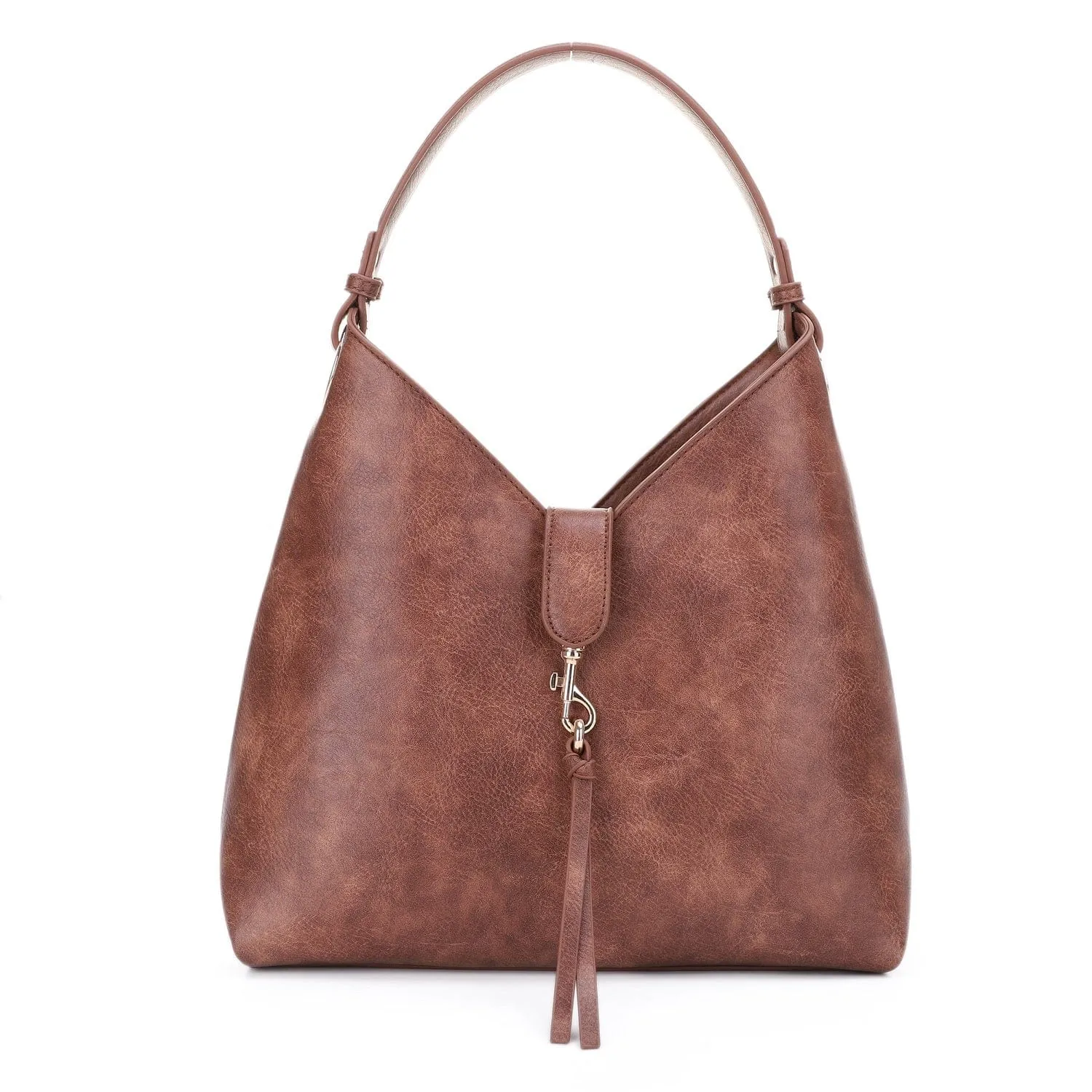 AS20598 Clasp With Tassel Accent Hobo Bag