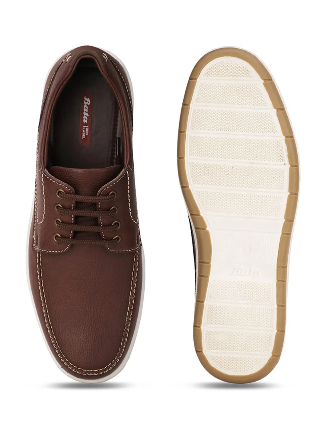 Bata Mens I-and Laceup Casual Shoes,Brown
