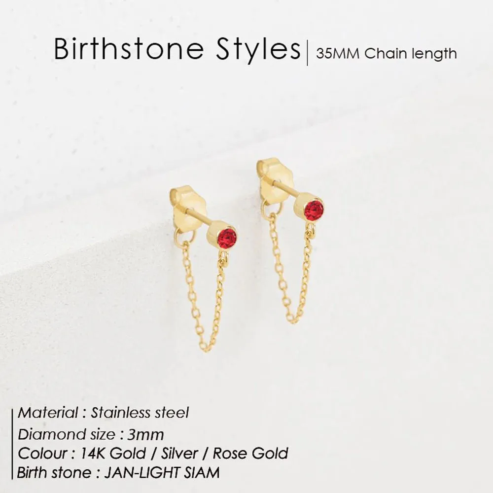 Birth Right Stone and Tassel Earrings