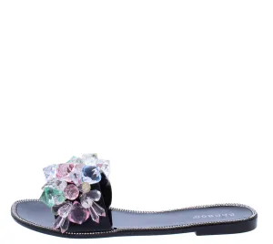 Black Crystal Jelly Sandal Available in Size 8