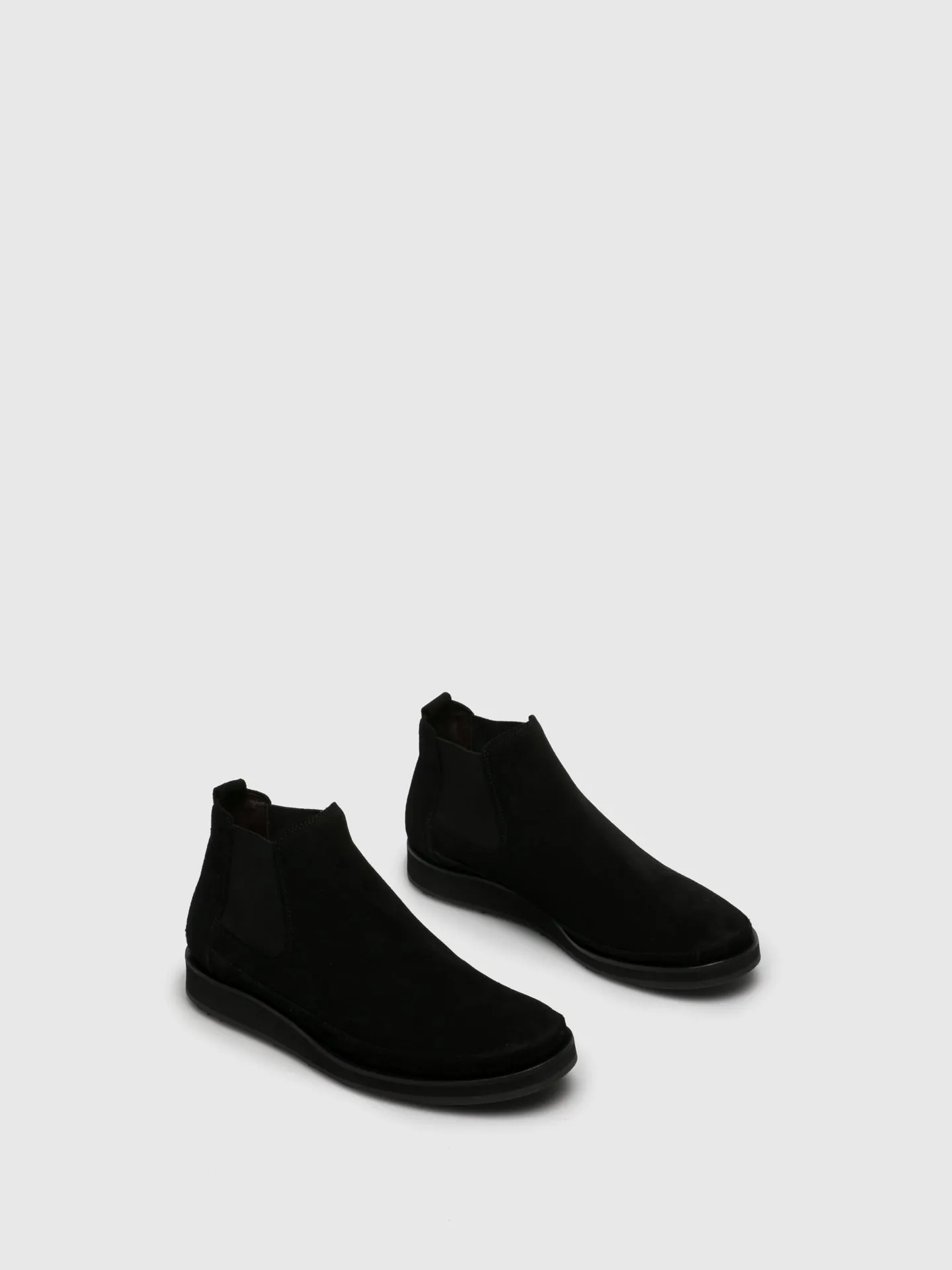Black Leather Chelsea Ankle Boots