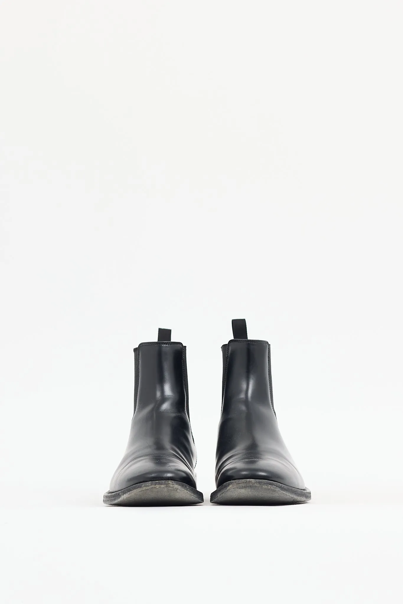 Black Leather Logo Chelsea Boot