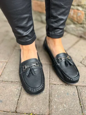 Black Leather Tassel Loafer