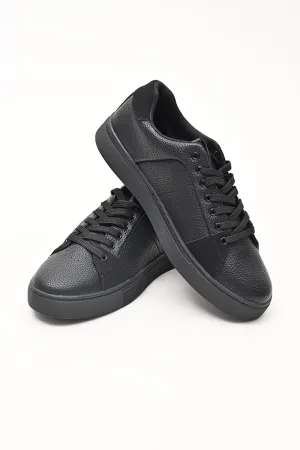 Black Textured Sneakers