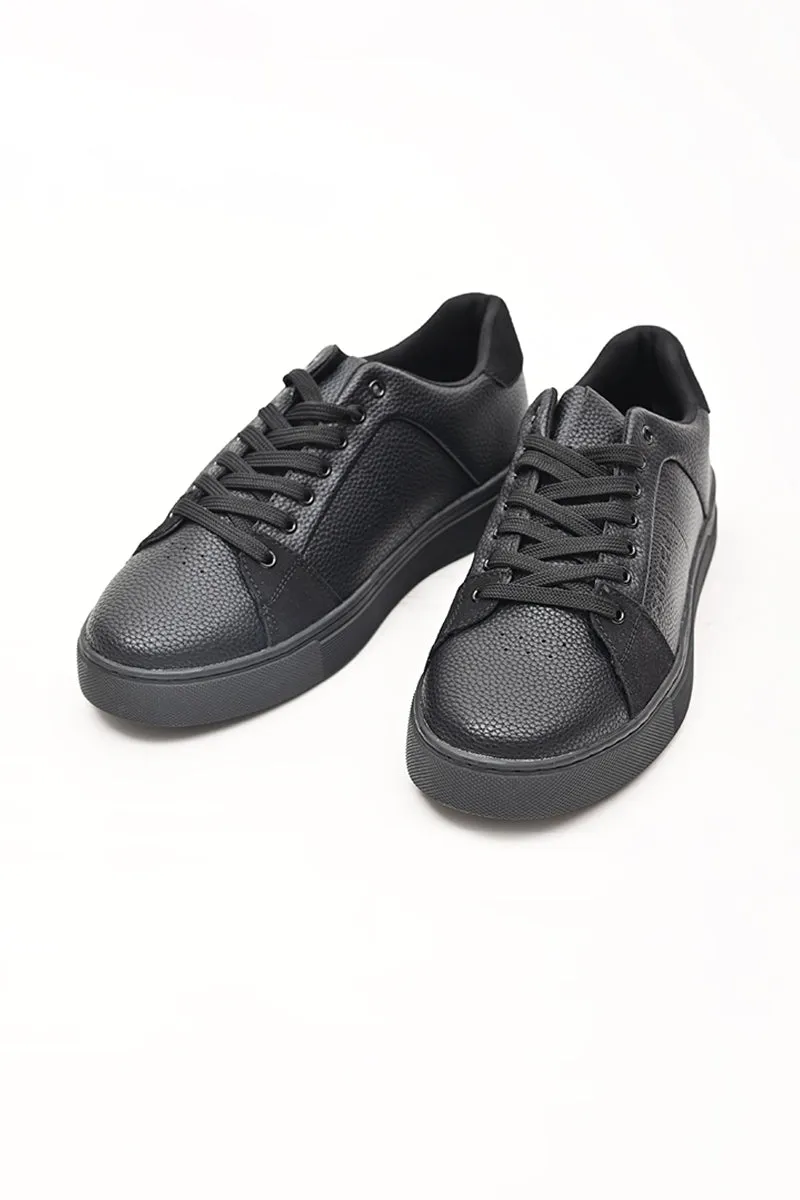 Black Textured Sneakers