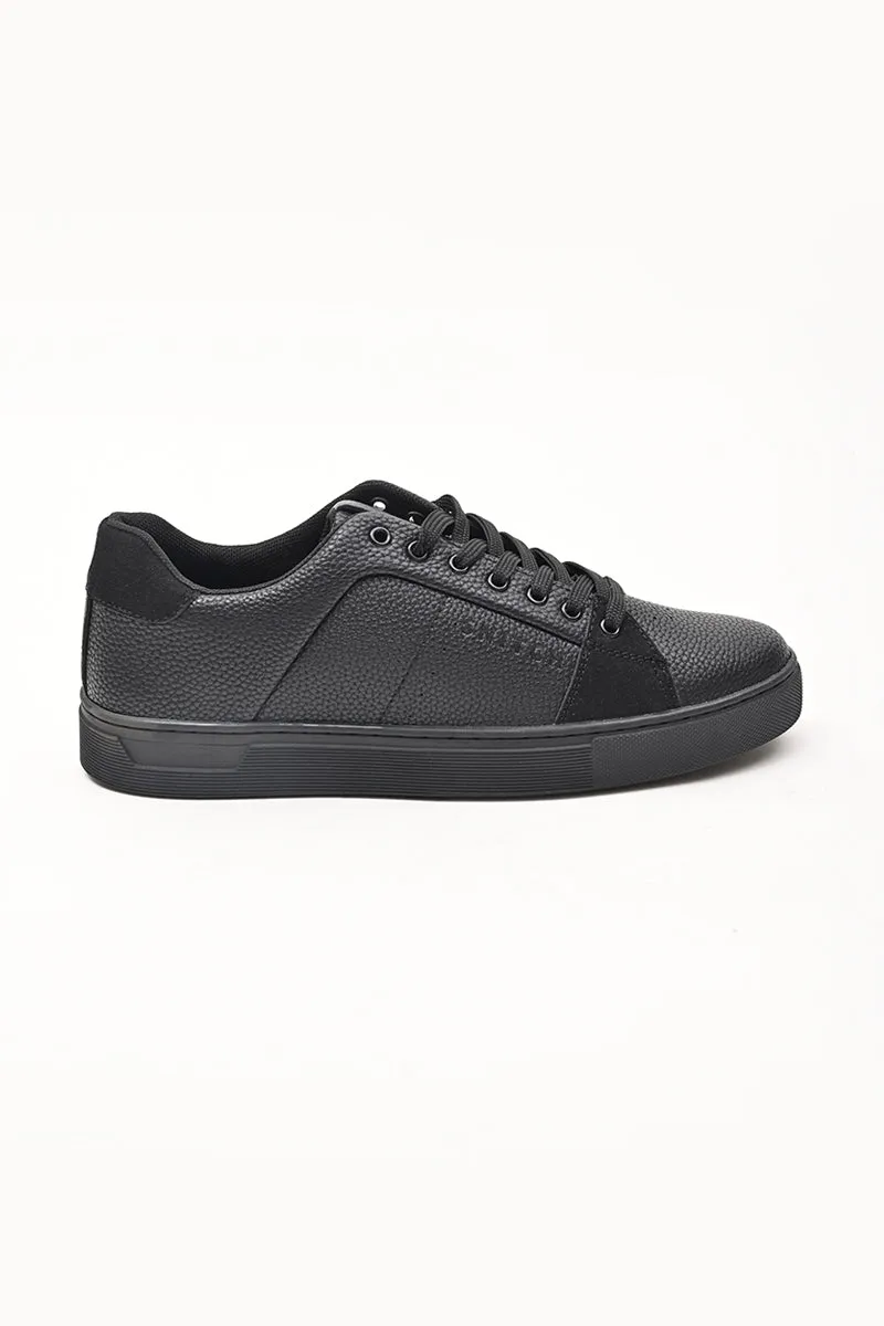 Black Textured Sneakers