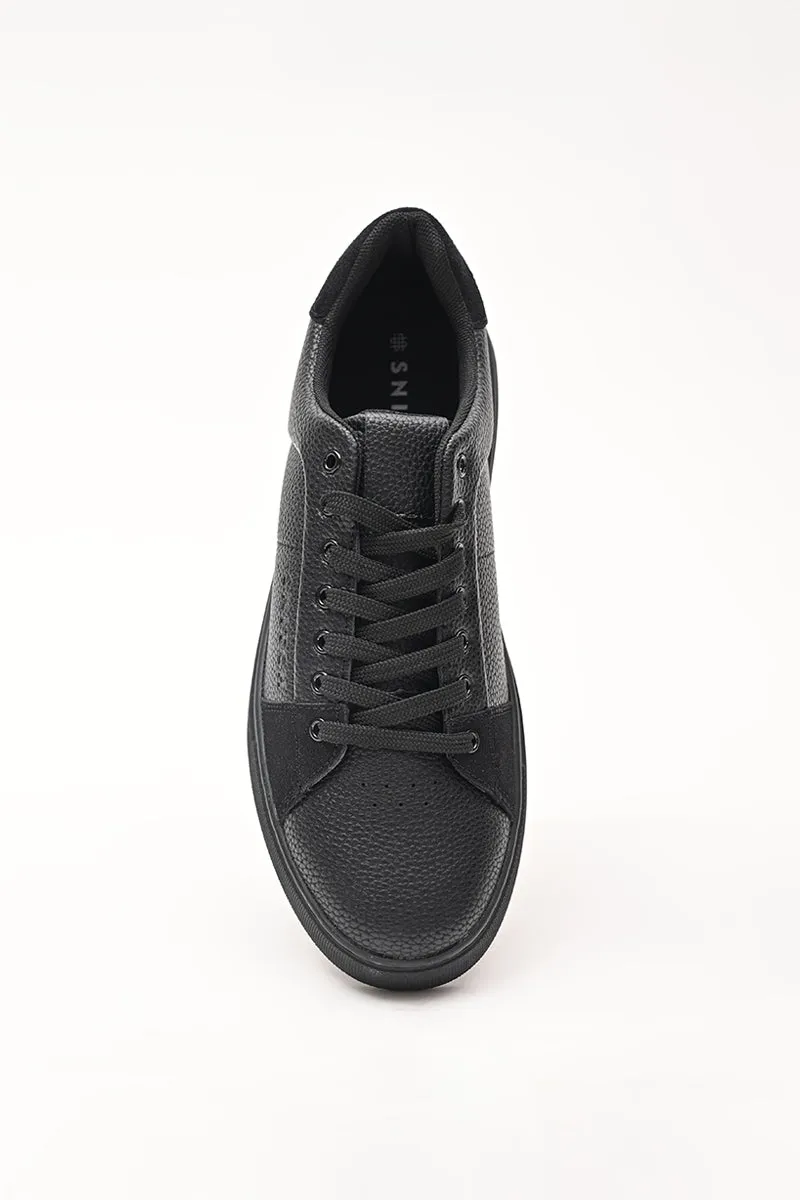 Black Textured Sneakers