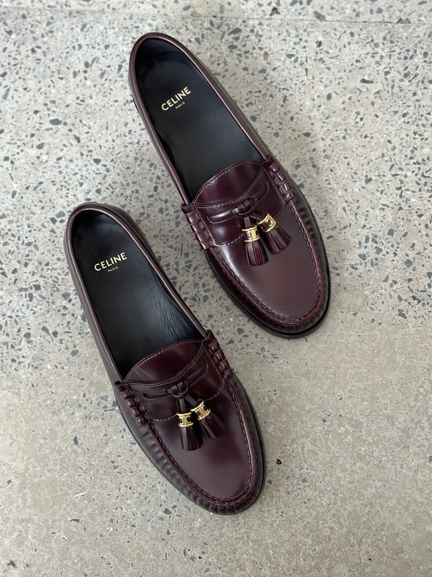 Burgundy Luco Embellished Tassel Loafers