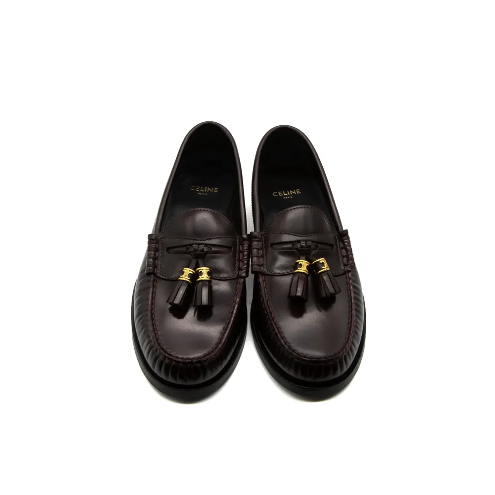 Burgundy Luco Embellished Tassel Loafers