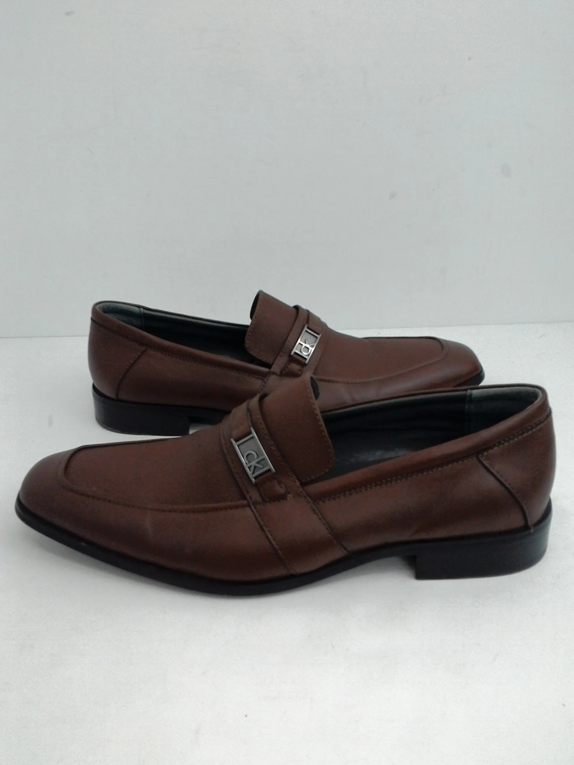 Calvin Klein Men's Jameson Soft Leather Loafers, Brown Size 11.5 M