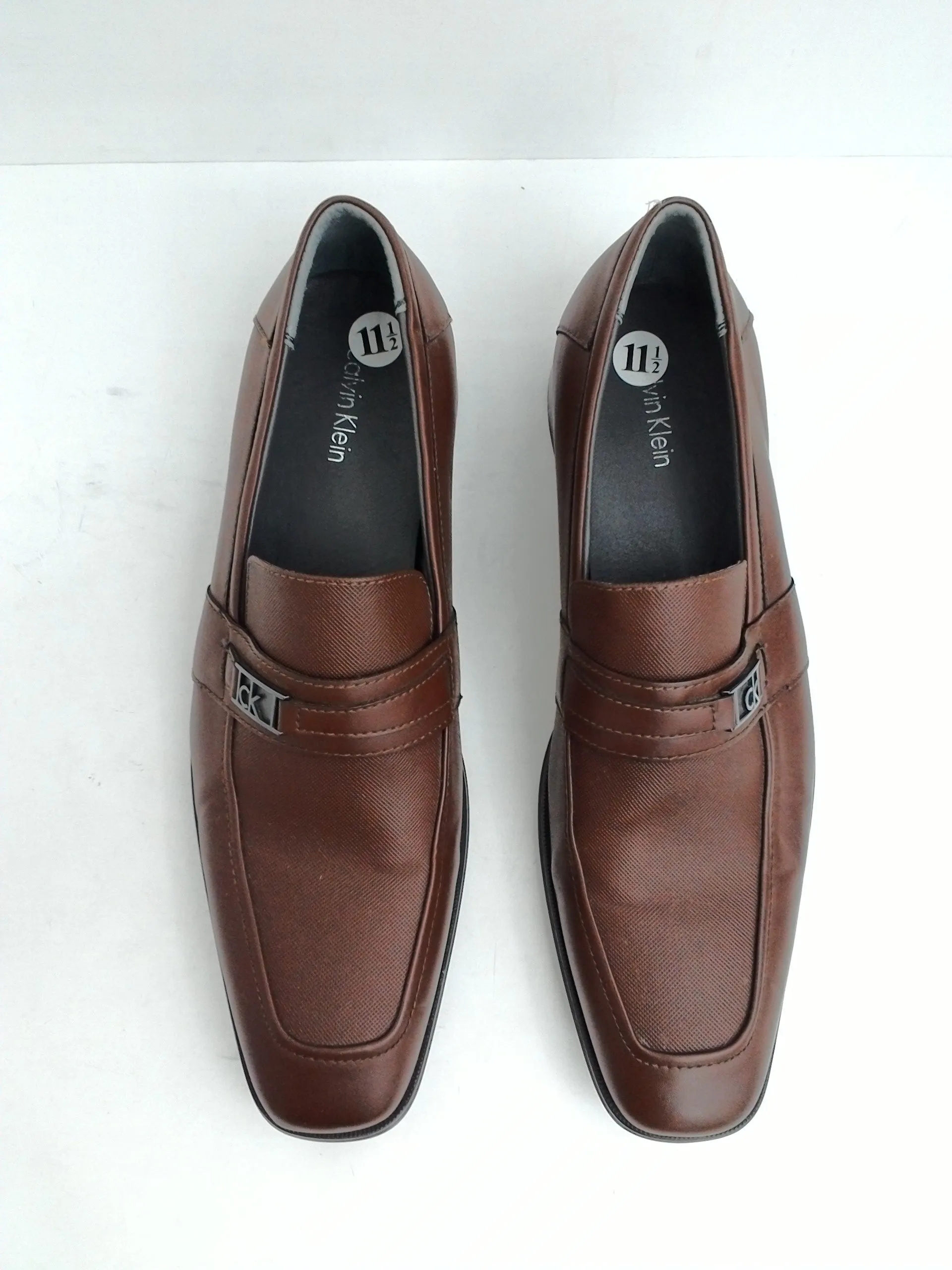Calvin Klein Men's Jameson Soft Leather Loafers, Brown Size 11.5 M