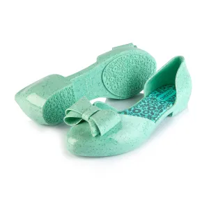 Coloko Blossom Pastel Green Marble Effect Open Waist Jelly Ballerina Pumps