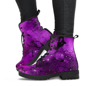 Combat Boots - Watercolor Marble Galaxy #4 | Custom Shoes, Women's Boots, Vegan Shoes, Vegan Leather, Hippie Boots, 90s Boots, Galaxy Shoes