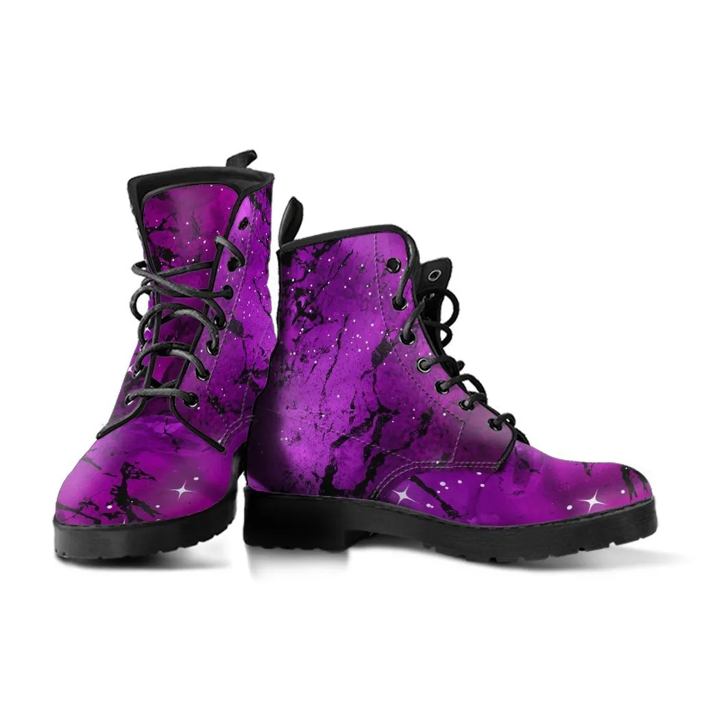 Combat Boots - Watercolor Marble Galaxy #4 | Custom Shoes, Women's Boots, Vegan Shoes, Vegan Leather, Hippie Boots, 90s Boots, Galaxy Shoes