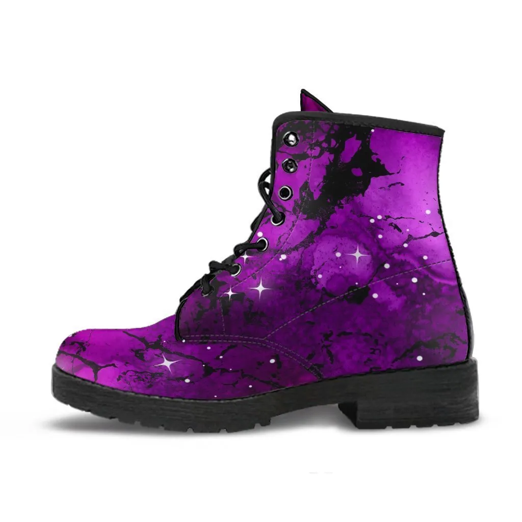 Combat Boots - Watercolor Marble Galaxy #4 | Custom Shoes, Women's Boots, Vegan Shoes, Vegan Leather, Hippie Boots, 90s Boots, Galaxy Shoes