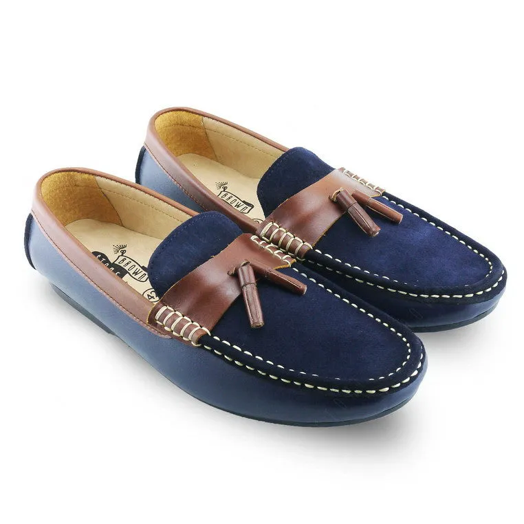 Comfy Tassel Loafer Suede Flip Womb Navy