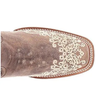 CORRAL BROWN CRATER BONE SQUARE TOE A2663