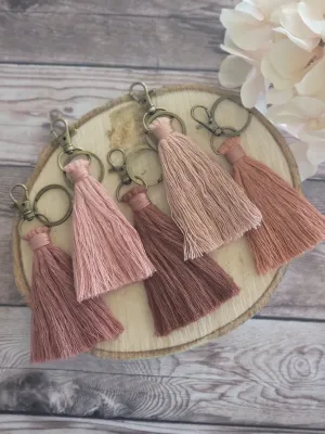 Cotton Macrame Cord Tassel Keychain or Bag Charm