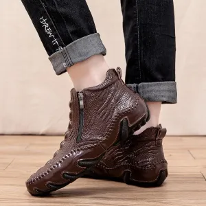 Crocodile leather casual sneakers