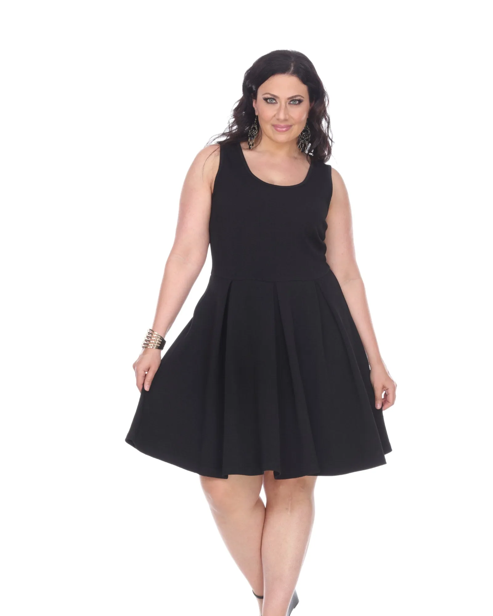 Crystal Fit and Flare Dress | Black