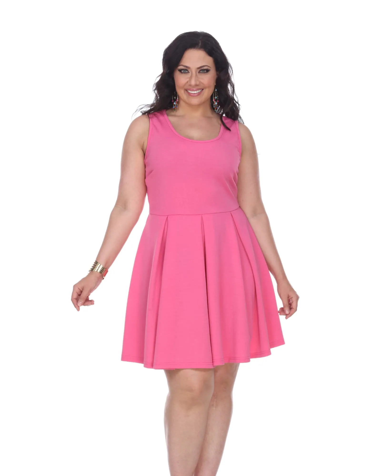 Crystal Fit and Flare Dress | Fuchsia