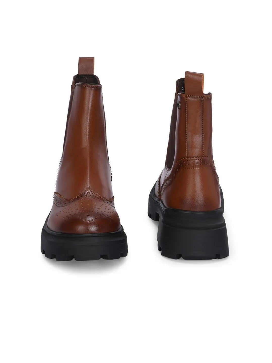 Delize Women Casual Block-Heeled Chelsea Boots and TPR Outsole.