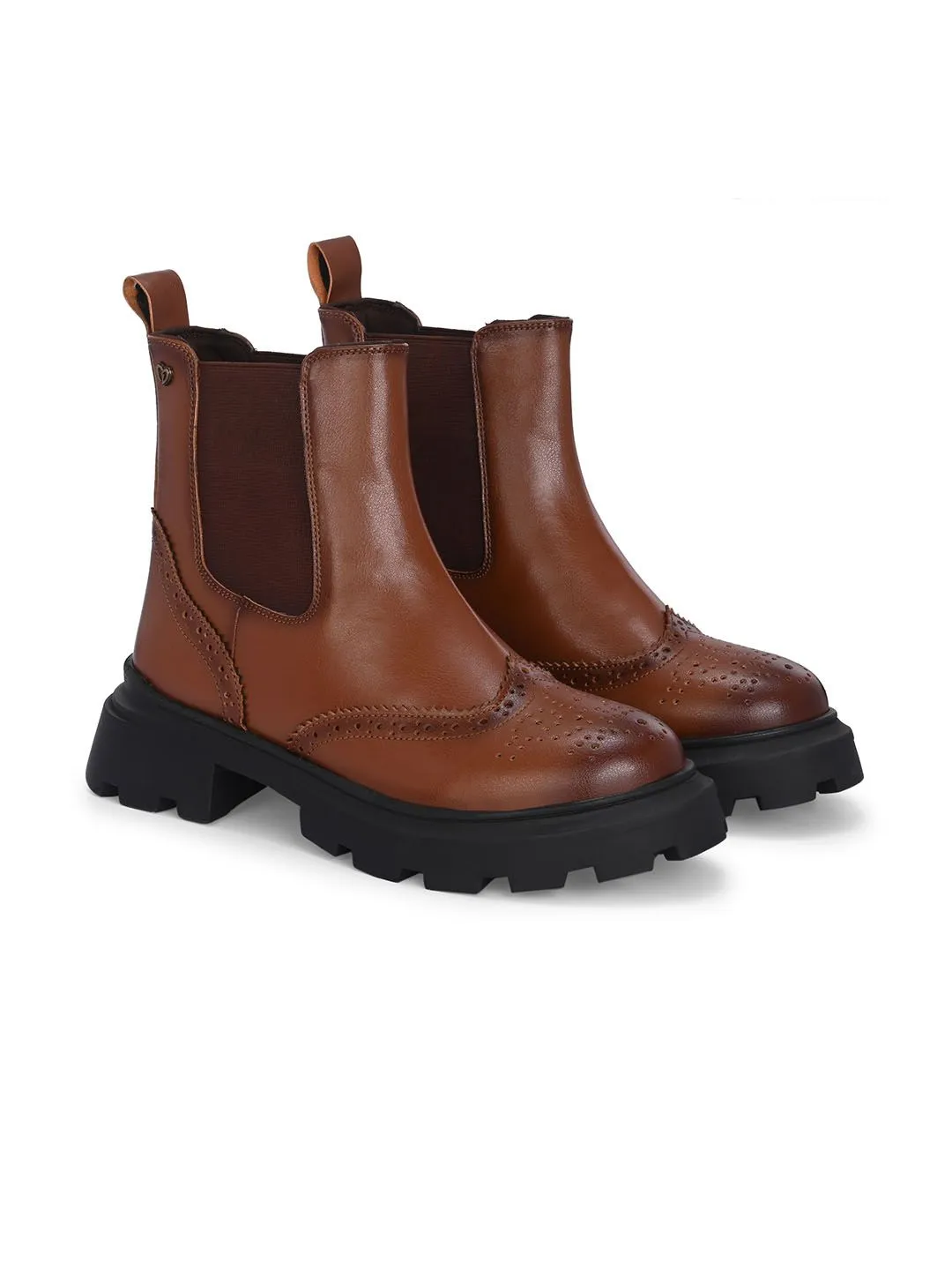 Delize Women Casual Block-Heeled Chelsea Boots and TPR Outsole.