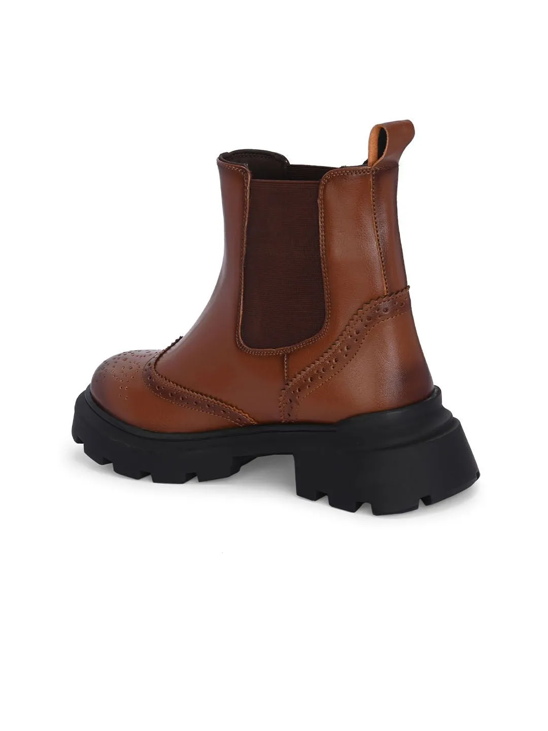 Delize Women Casual Block-Heeled Chelsea Boots and TPR Outsole.