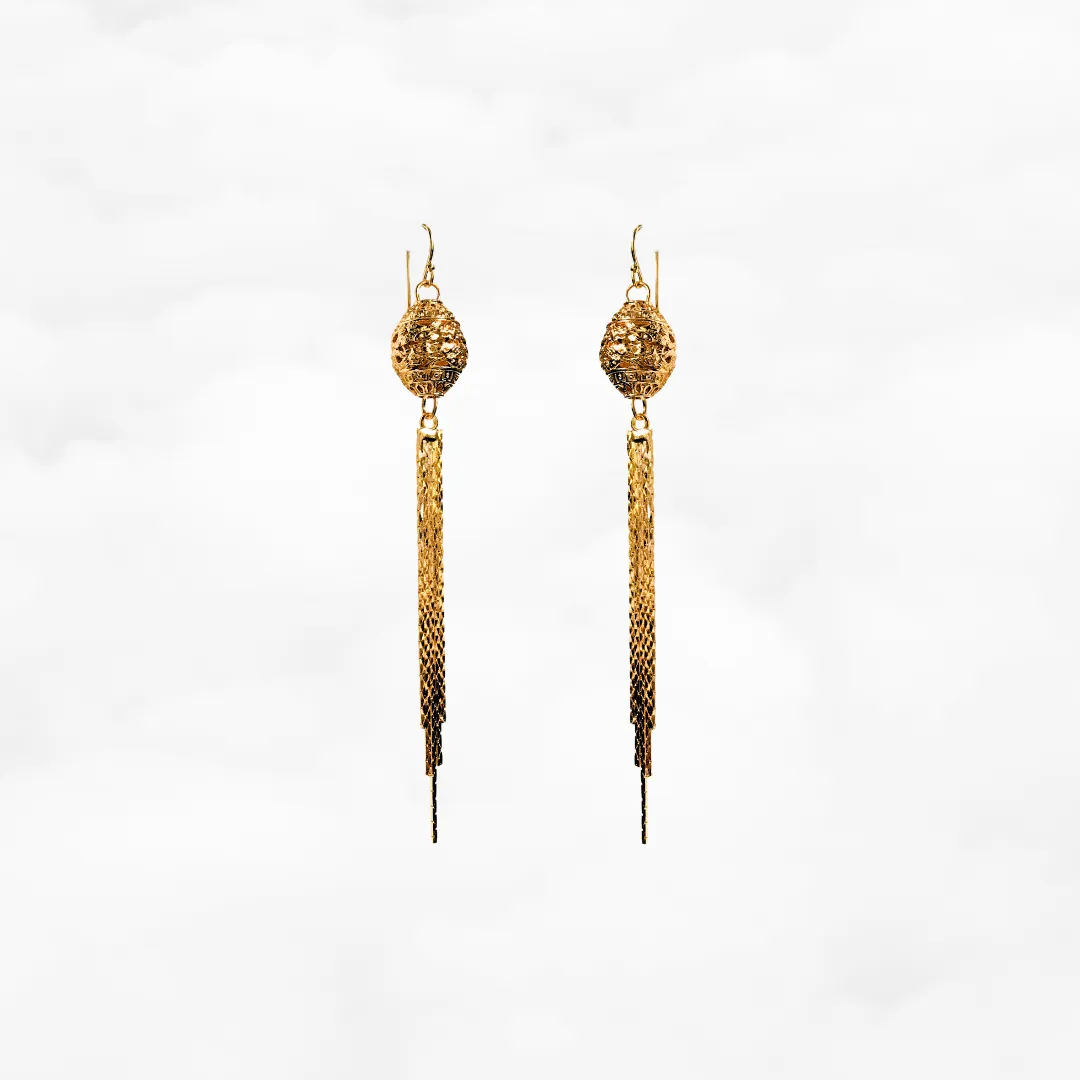 Dragon Princess Tassel Earrings Gold