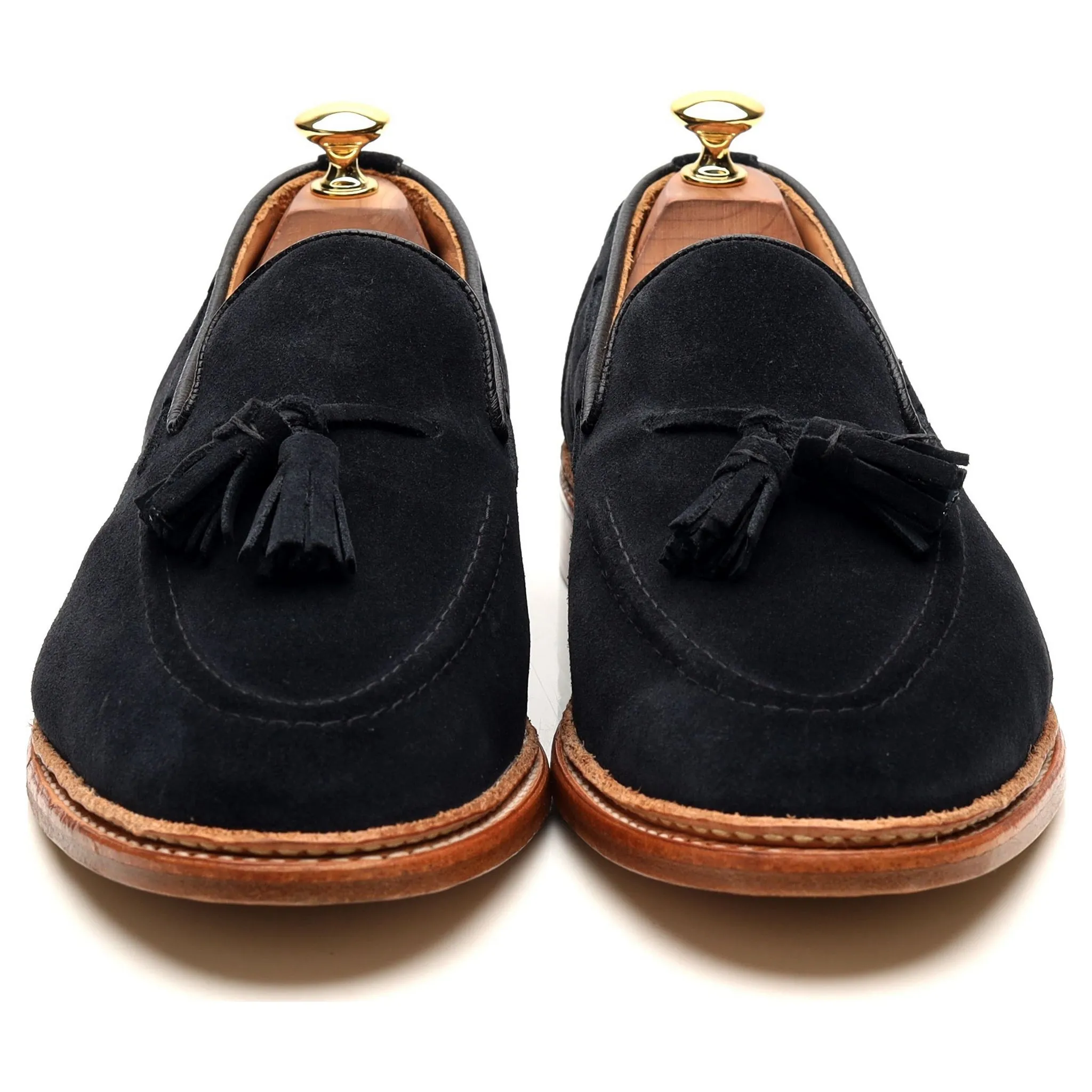 'Elton' Light Black Suede Tassel Loafers UK 9